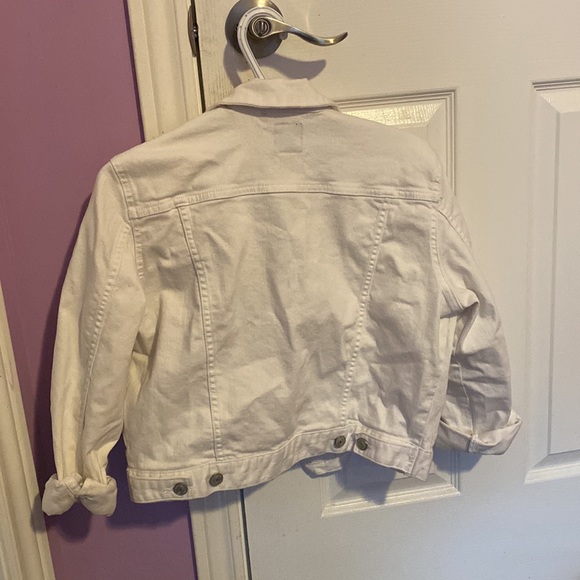 White Cropped Jean Jacket - Picture 3 of 3